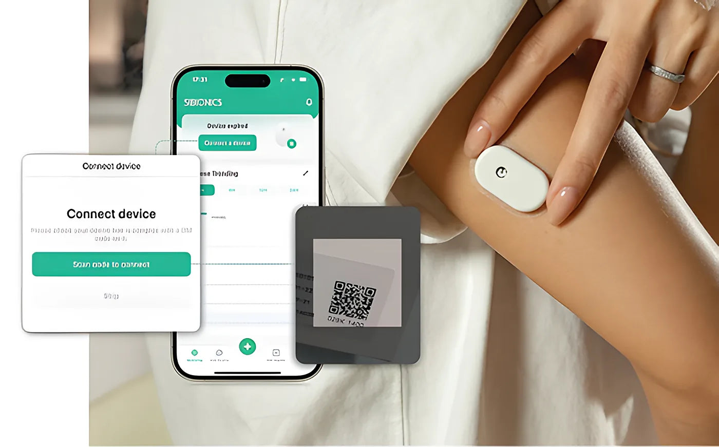 Connecting the sensor in the SIBIONICS app by scanning the link code
